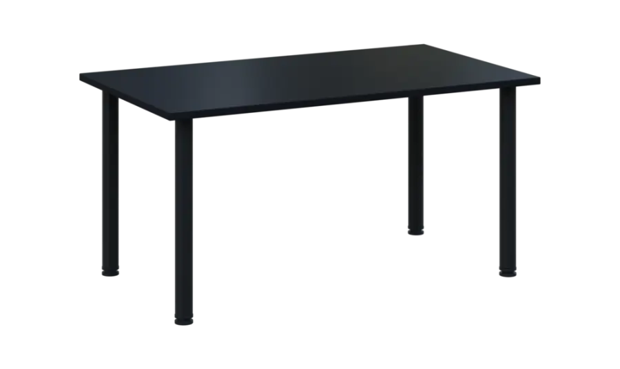 CRTR 140 jídelní stůl, kovová podnož černá, deska 25 mm, 1394x800 mm, černá